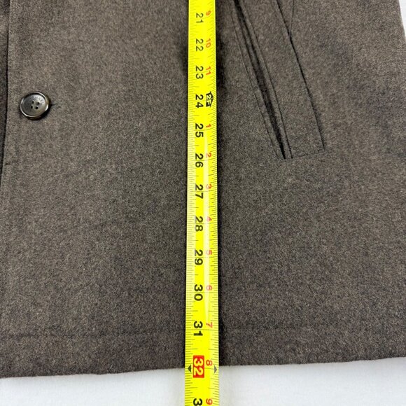 Michael Kors Men's Brown Wool Blend Lined Coat Peacoat Size L Single Breasted - Picture 12 of 12